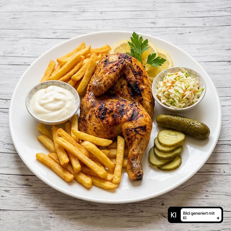 Grill Hähnchen Halb